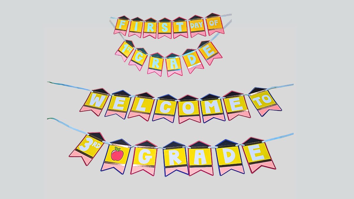 First day of school, welcome to school and grade level banners